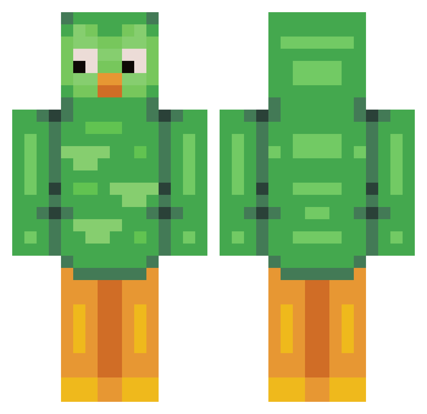ARLZJL Minecraft skin, front and back view