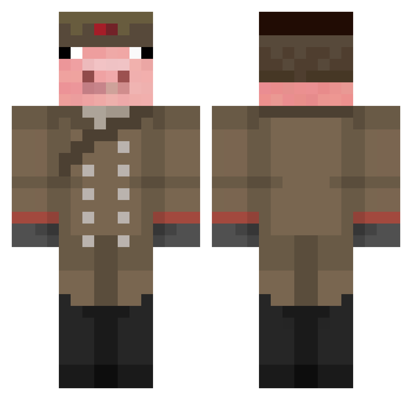 Astro9836 Minecraft skin, front and back view