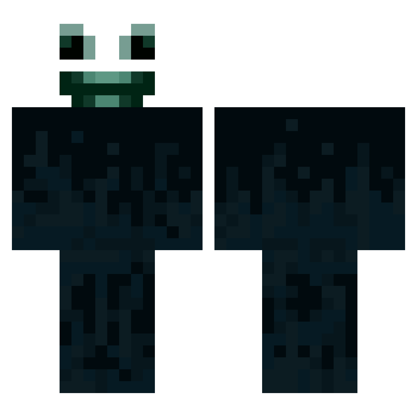Techn0man Minecraft skin, front and back view
