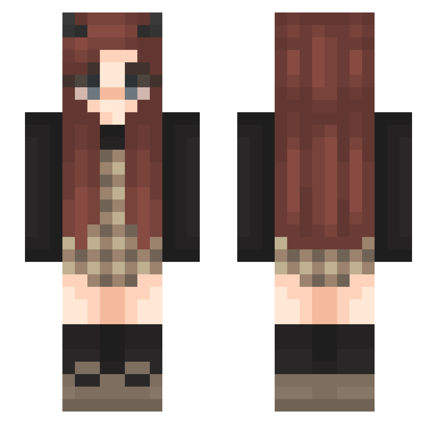 Tammywilson Minecraft skin, front and back view