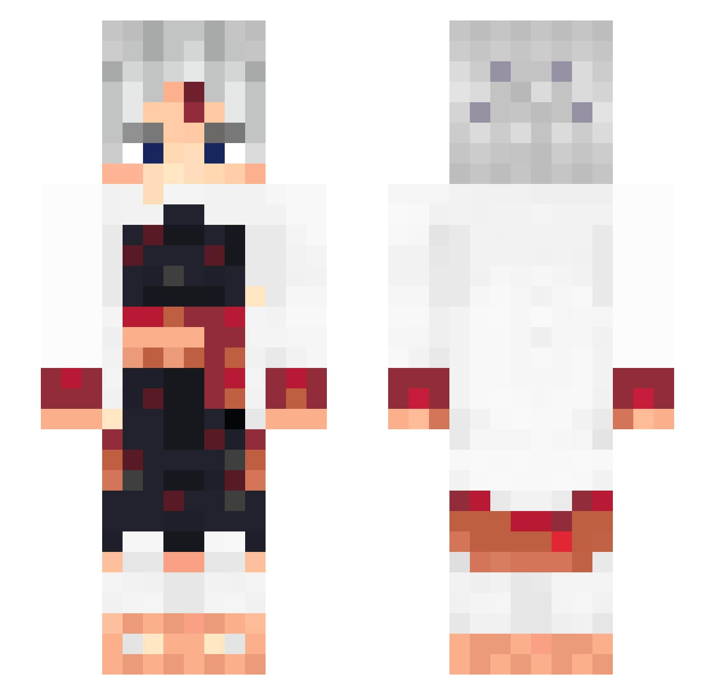 KubVKube Minecraft skin, front and back view