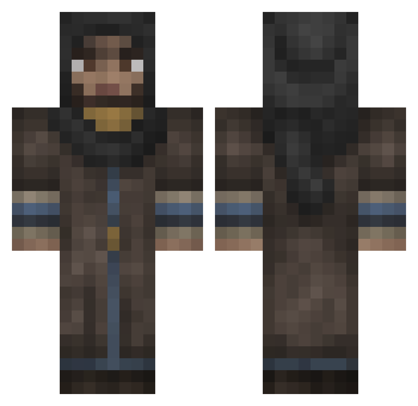 ZEDmaluco Minecraft skin, front and back view