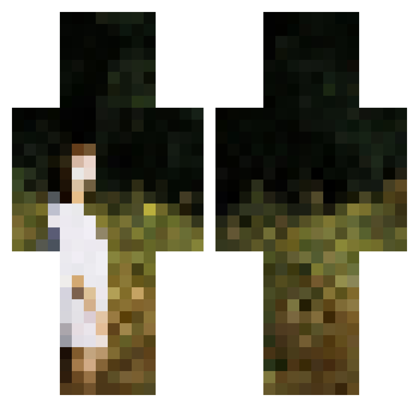 Ziggurato Minecraft skin, front and back view