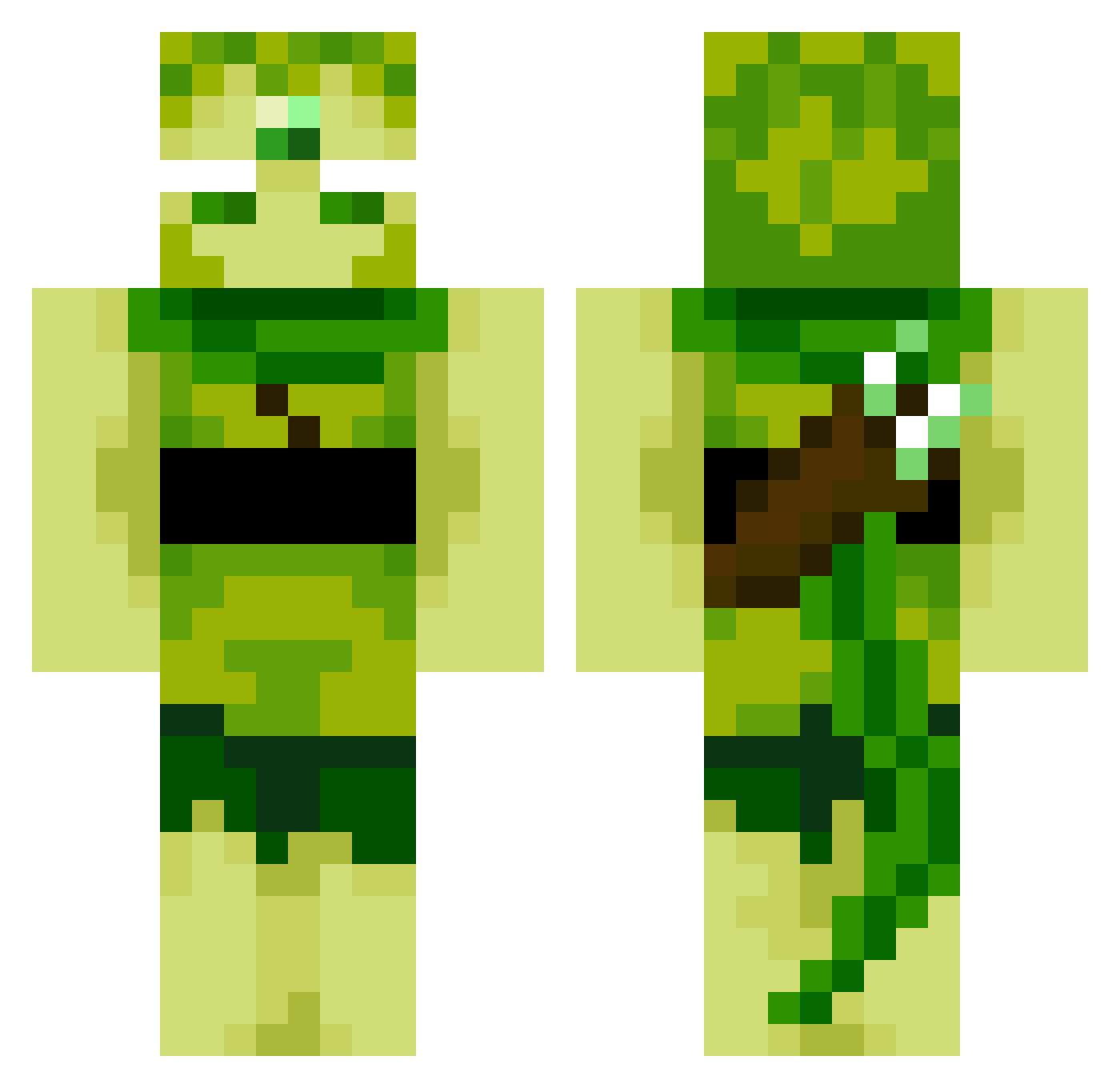 plnts Minecraft skin, front and back view