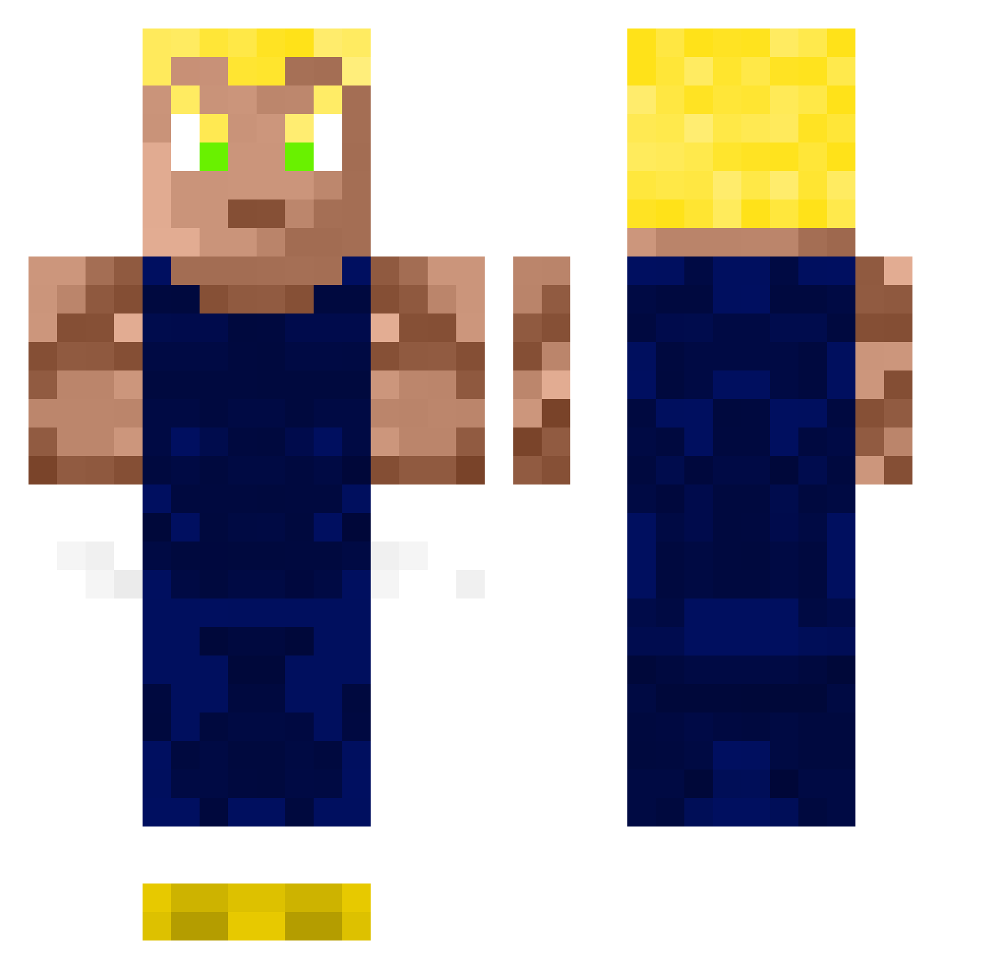 Kingoftheweather Minecraft skin, front and back view