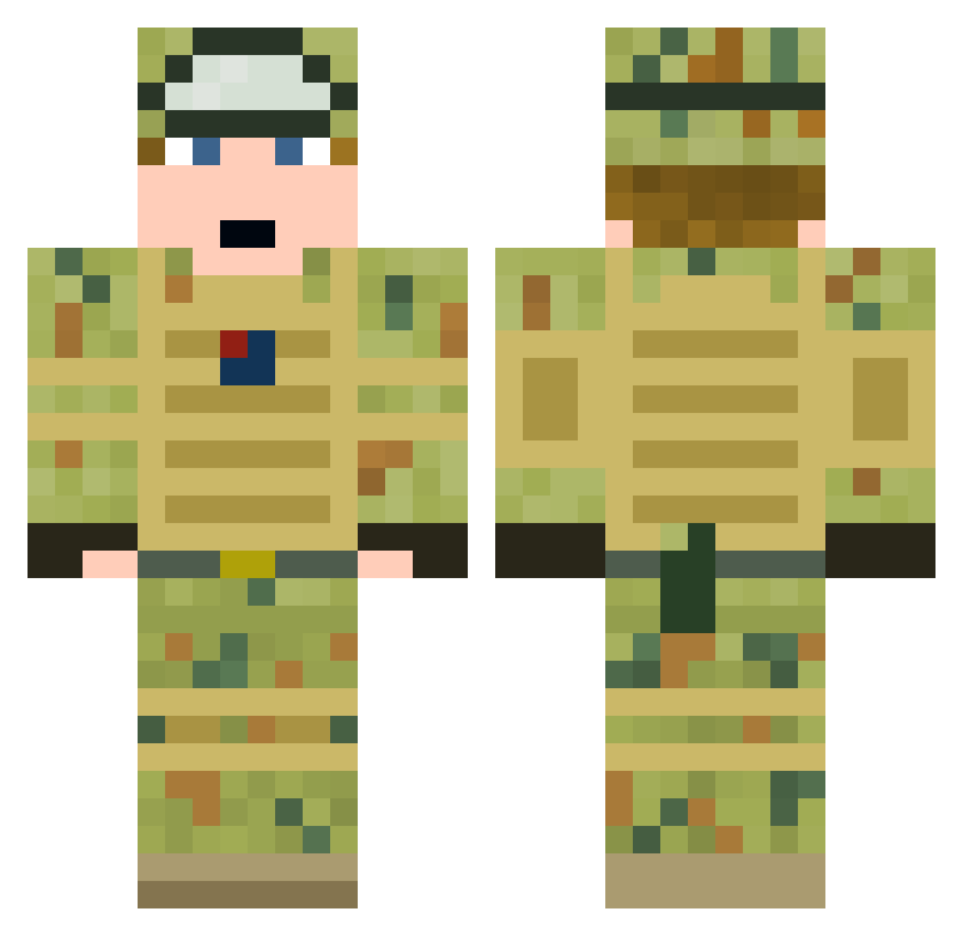 claywalk Minecraft skin, front and back view