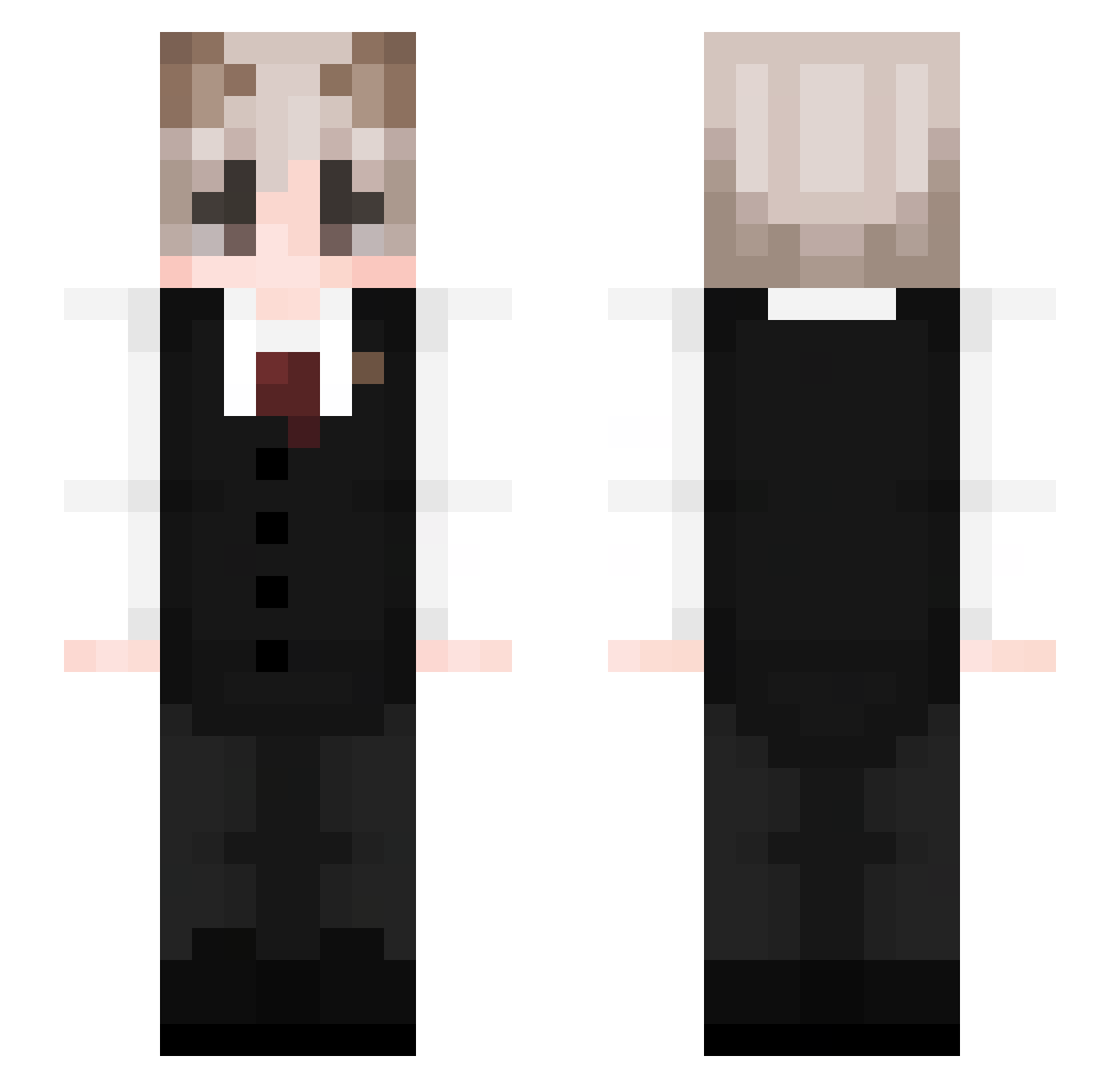 frappeco Minecraft skin, front and back view