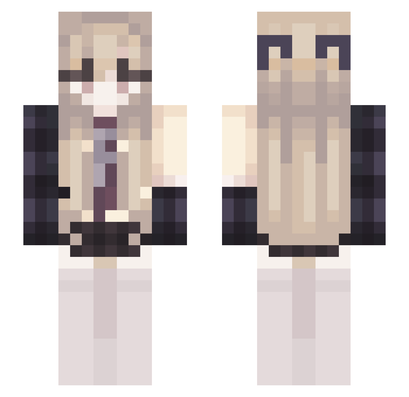 Annabel Minecraft skin, front and back view