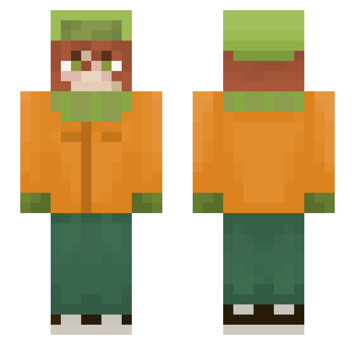 Aito1592 Minecraft skin, front and back view