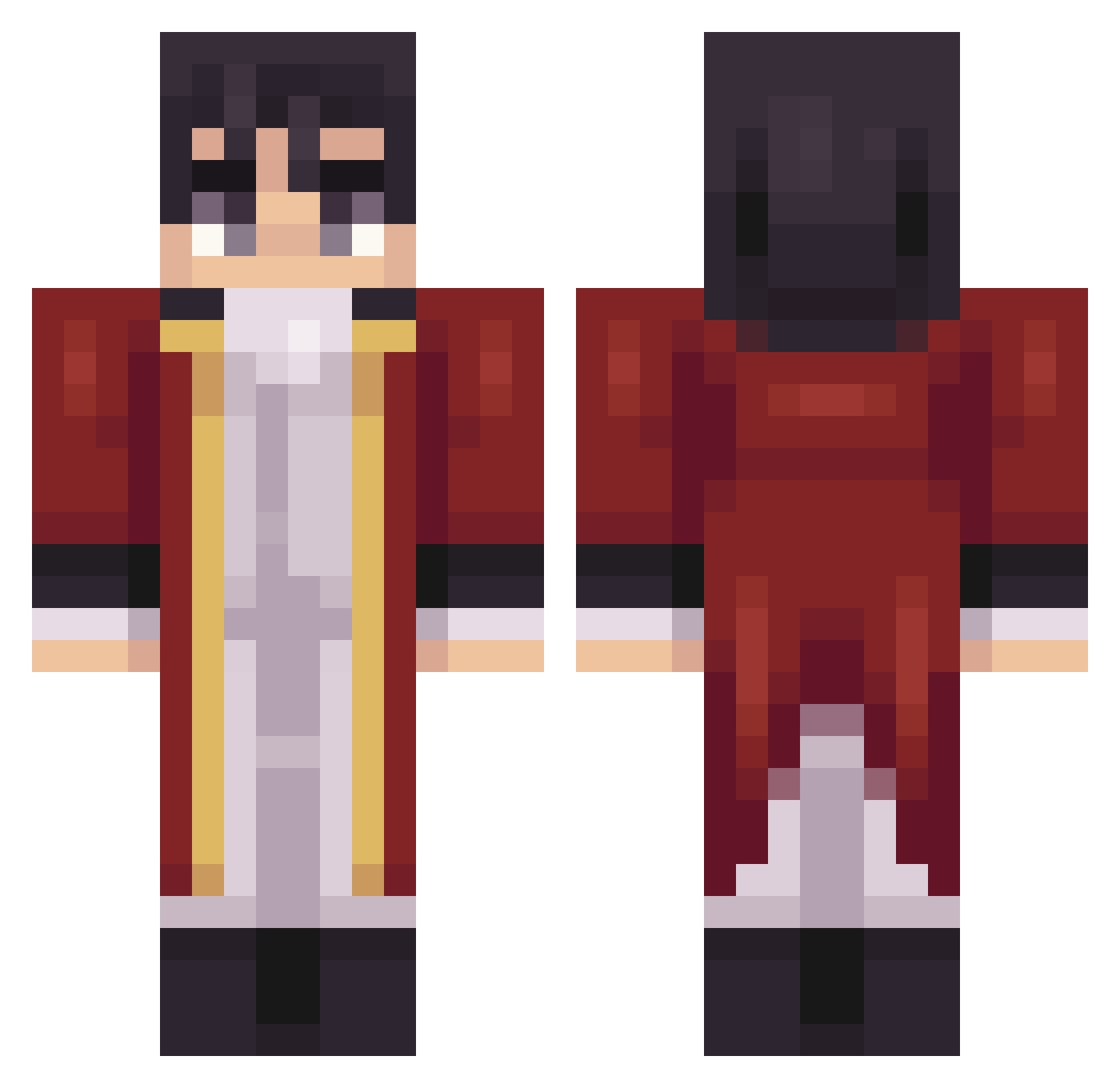ulyssedu45 Minecraft skin, front and back view
