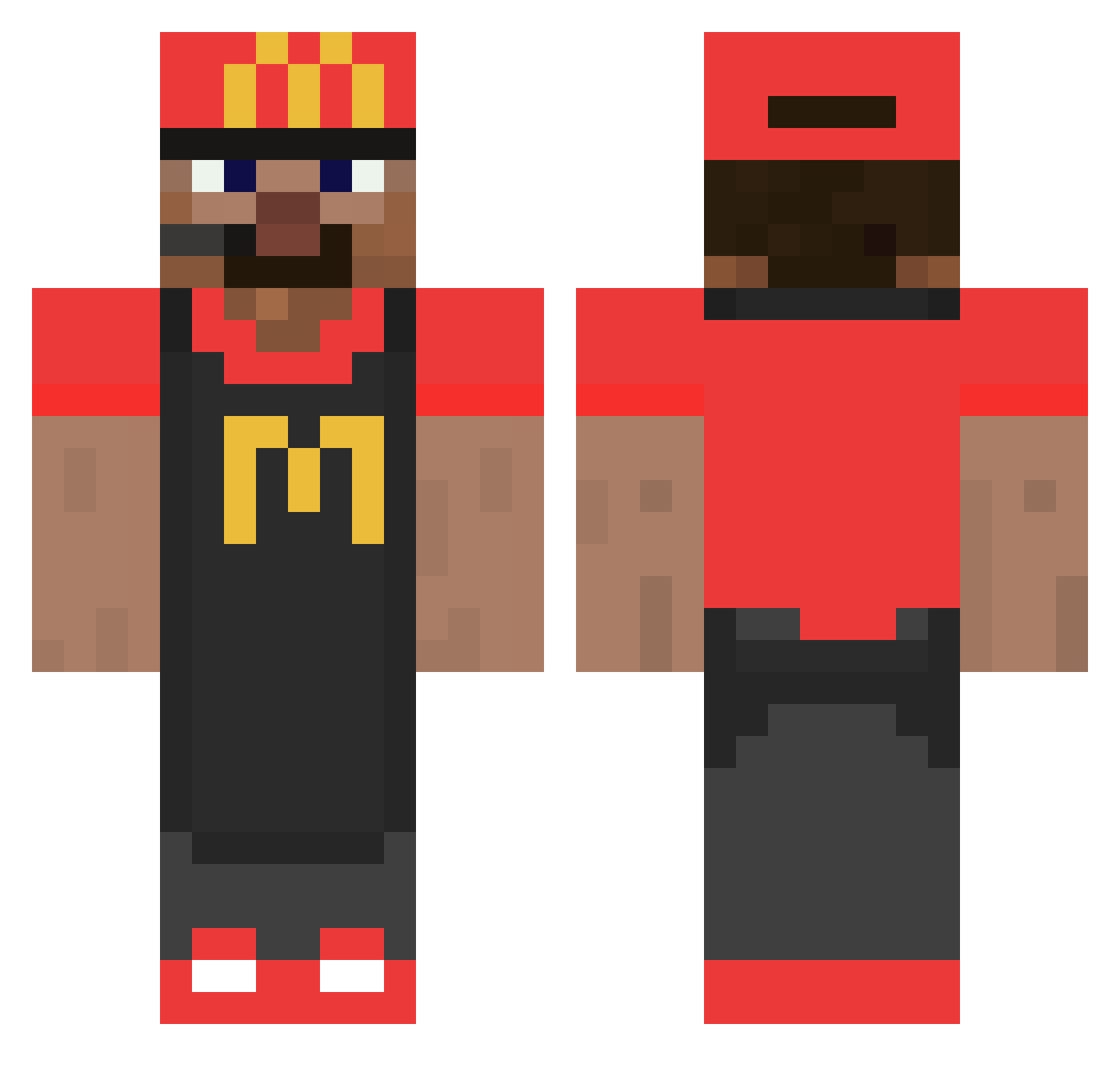 Yabangi Minecraft skin, front and back view