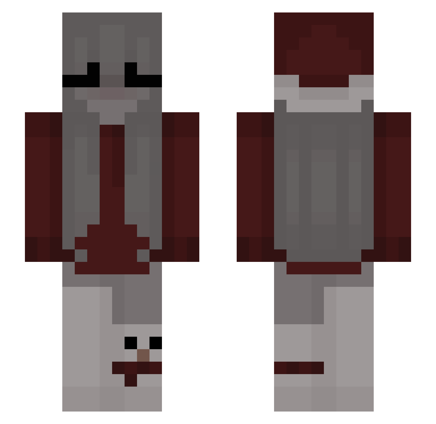 bakubro_ Minecraft skin, front and back view