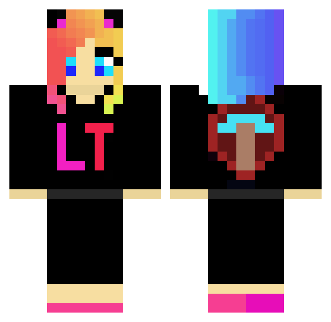 LynneTelfer Minecraft skin, front and back view