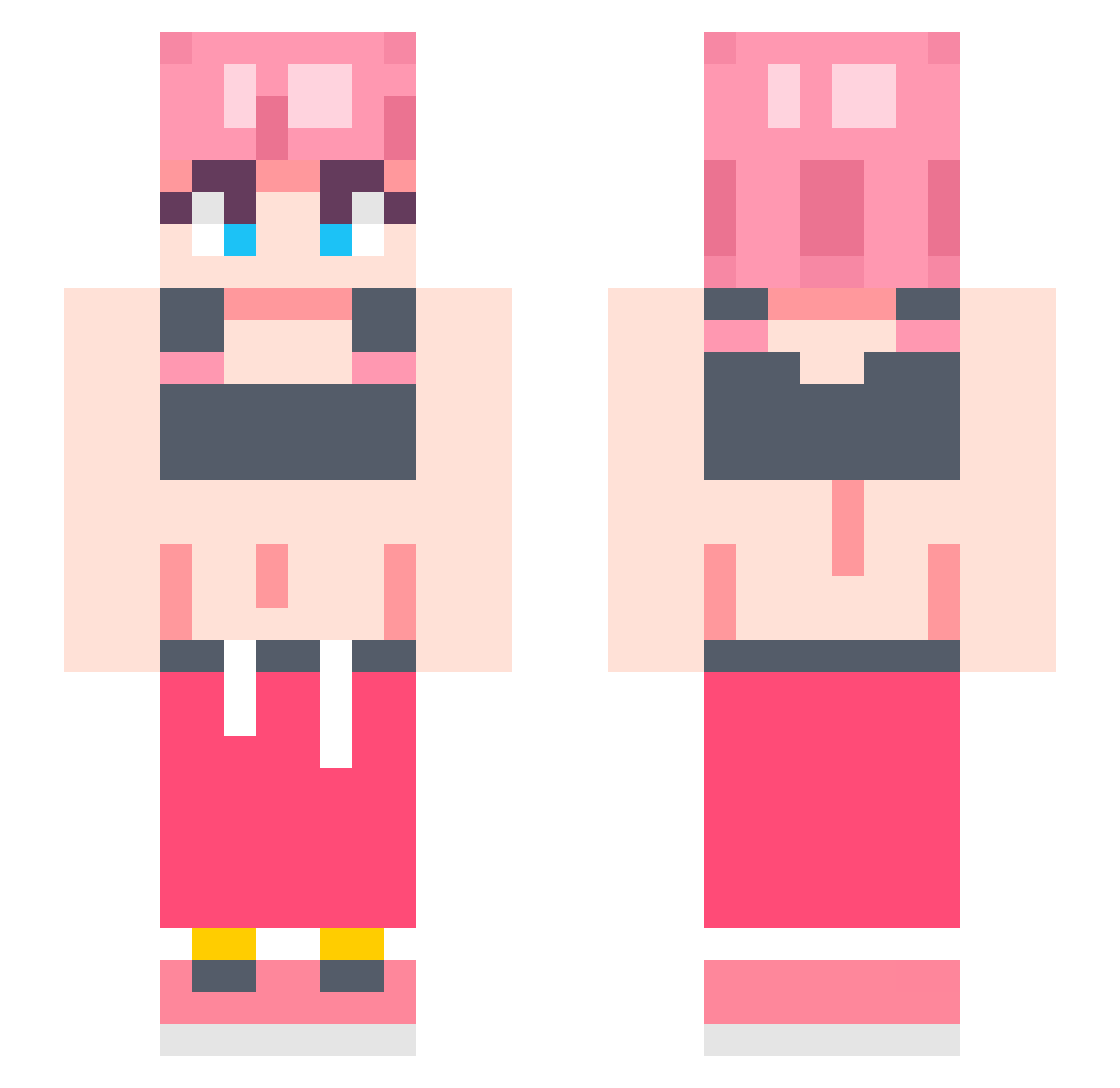 Cloudy_Cow Minecraft skin, front and back view