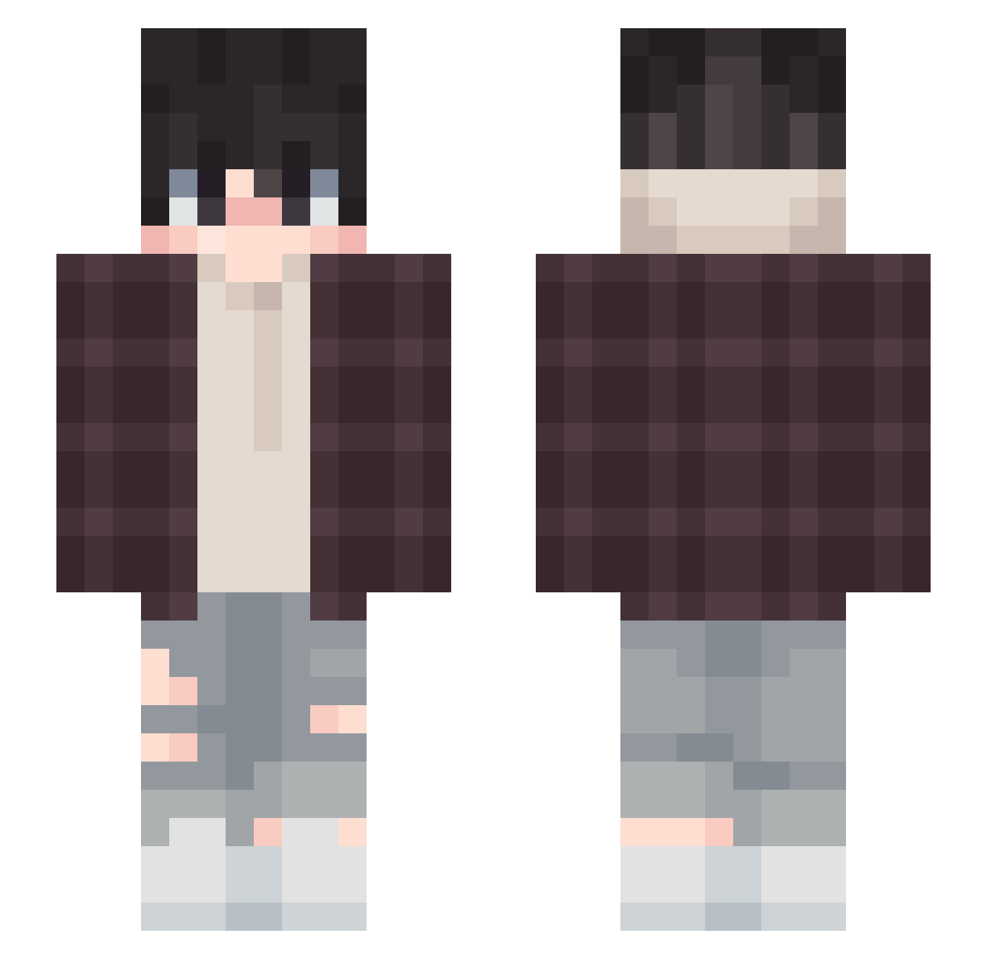 RSgamer15 Minecraft skin, front and back view