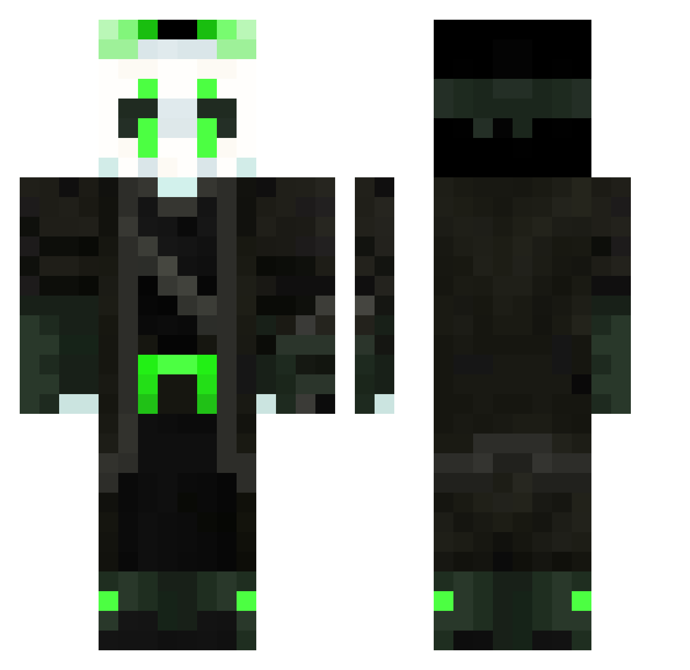 Hunterr007 Minecraft skin, front and back view