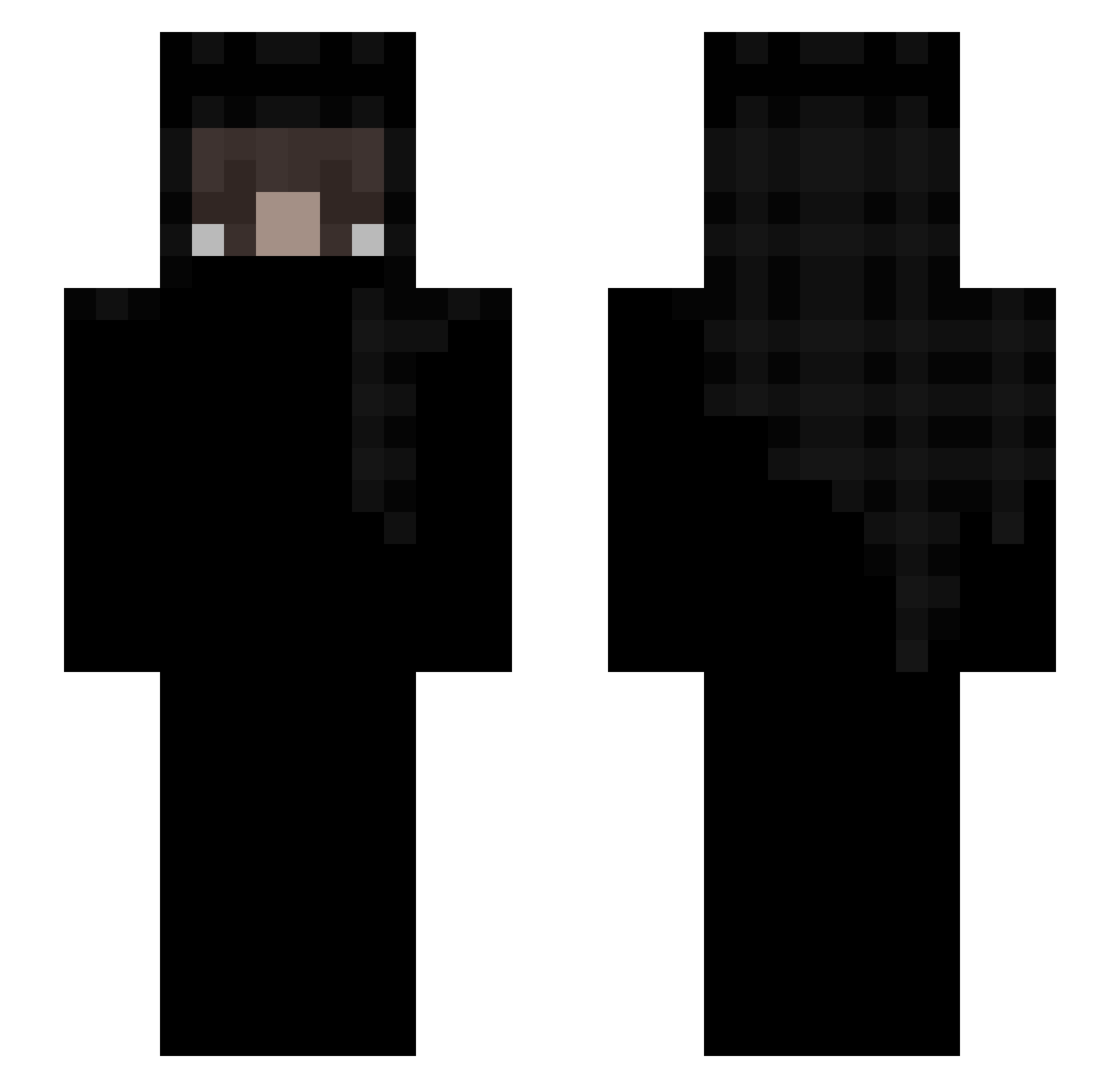 hitrixx Minecraft skin, front and back view
