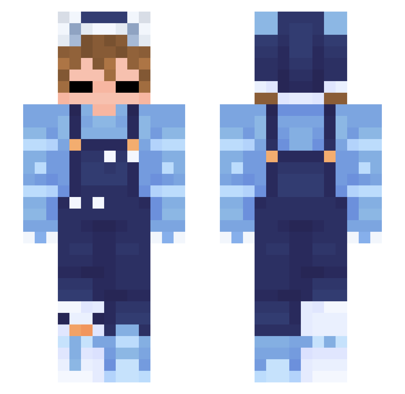 rotives Minecraft skin, front and back view