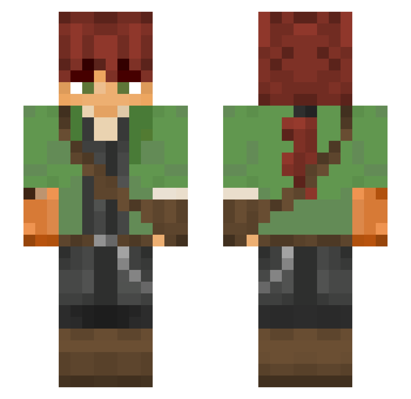 Meeptaziack Minecraft skin, front and back view