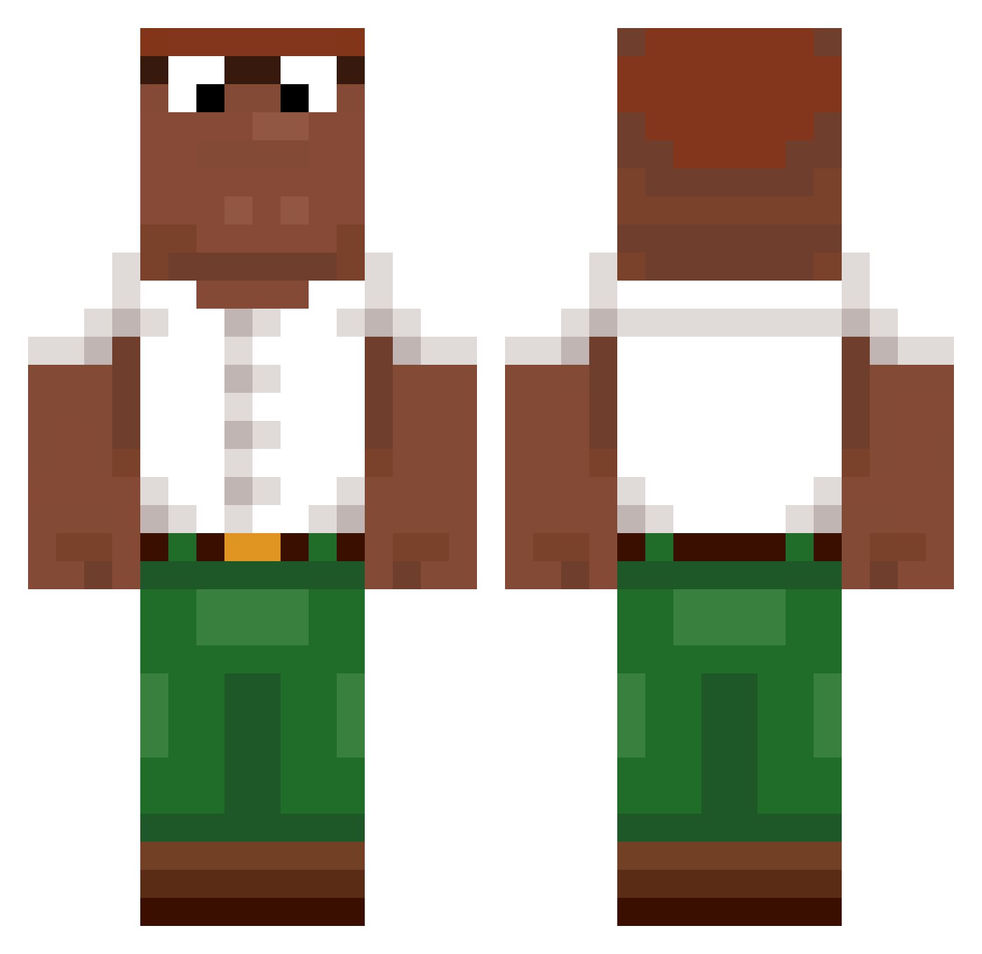 crracky Minecraft skin, front and back view