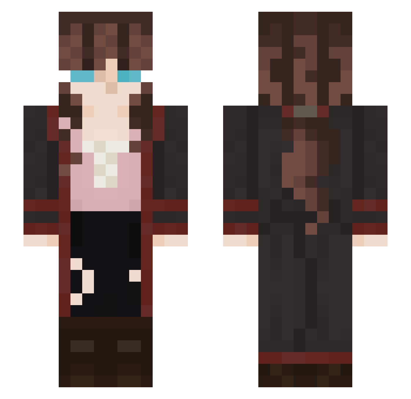 Kattanna_Queen Minecraft skin, front and back view