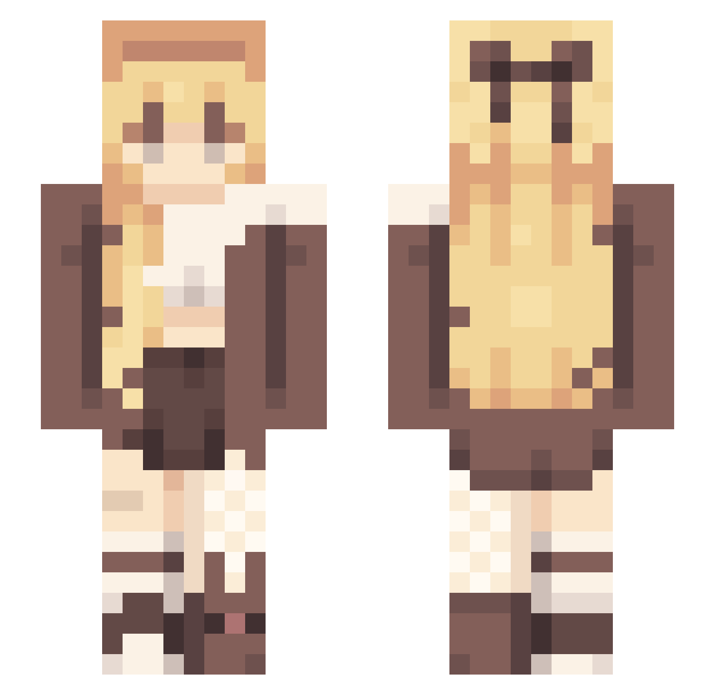 Prinsessan348 Minecraft skin, front and back view