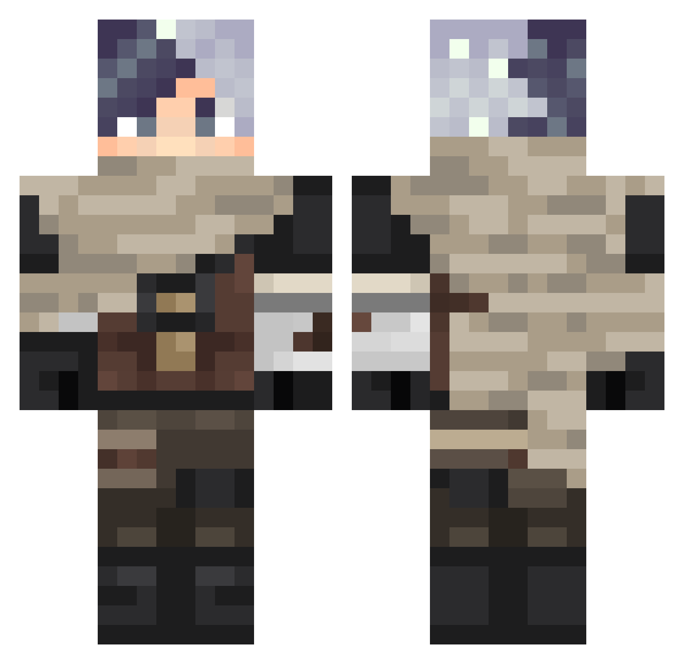 KenKaze_ Minecraft skin, front and back view