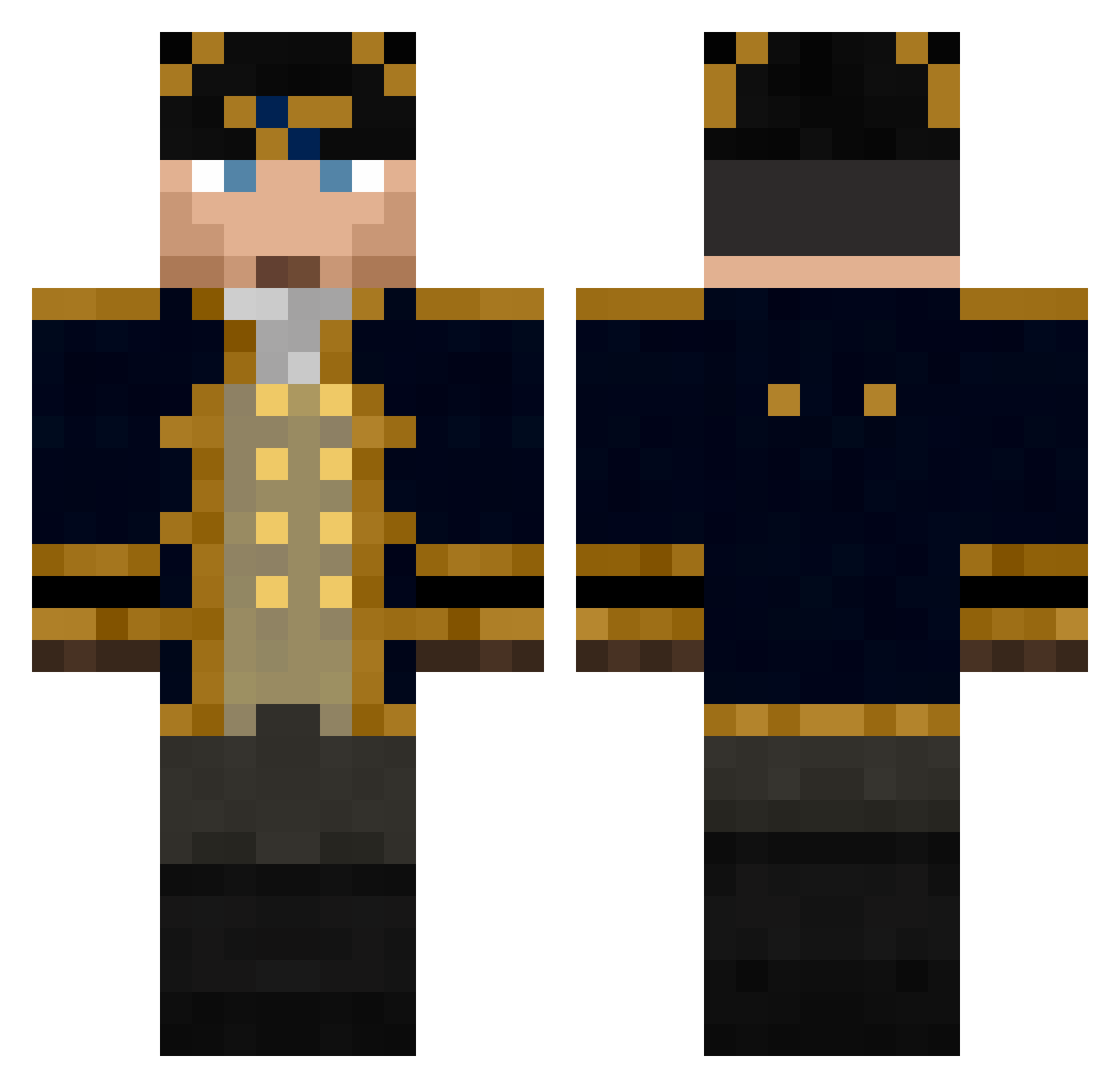 strangely Minecraft skin, front and back view