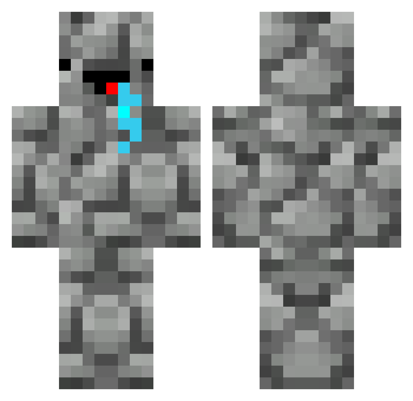 Corndodger Minecraft skin, front and back view