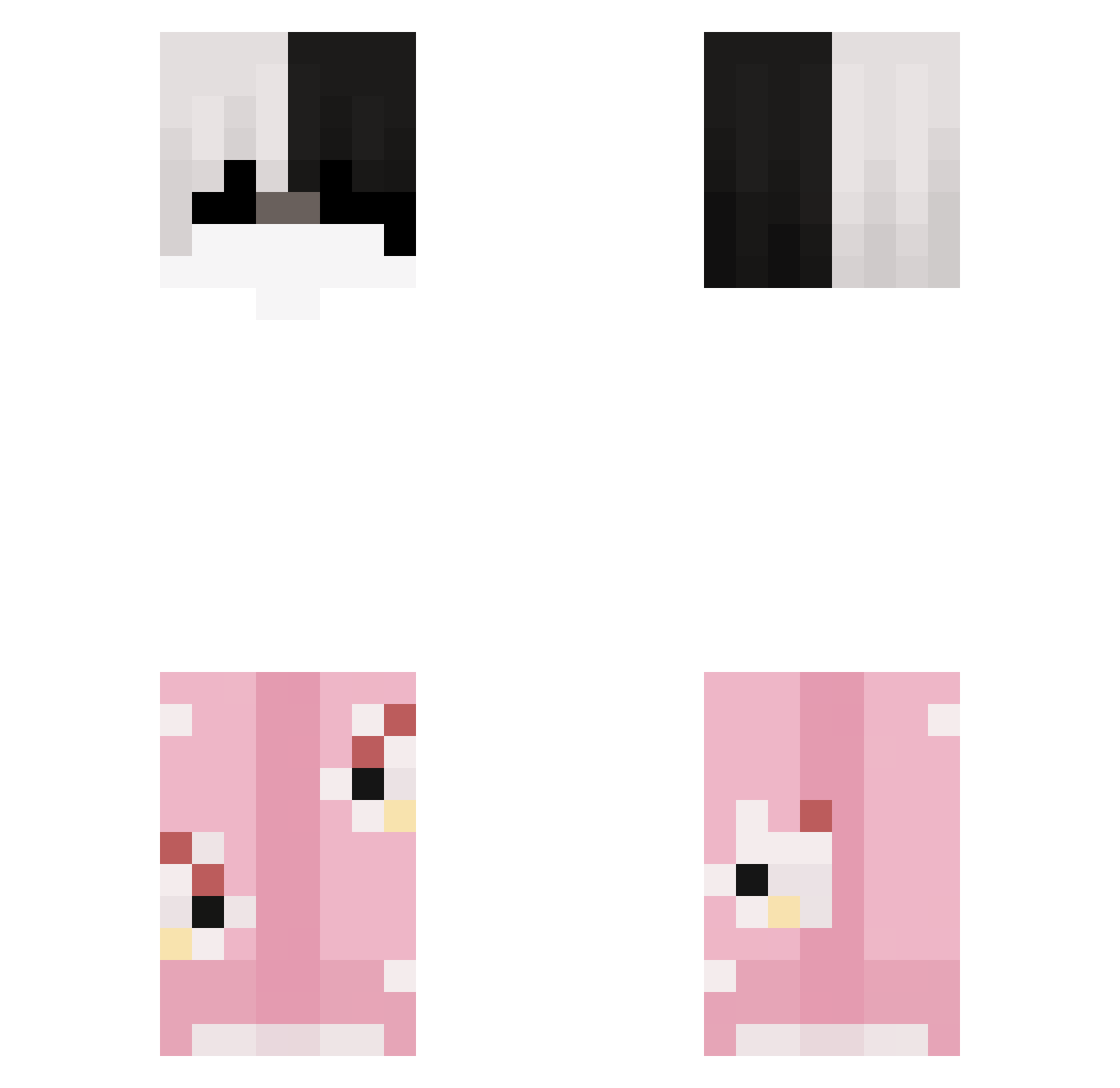 TobkoReaper Minecraft skin, front and back view