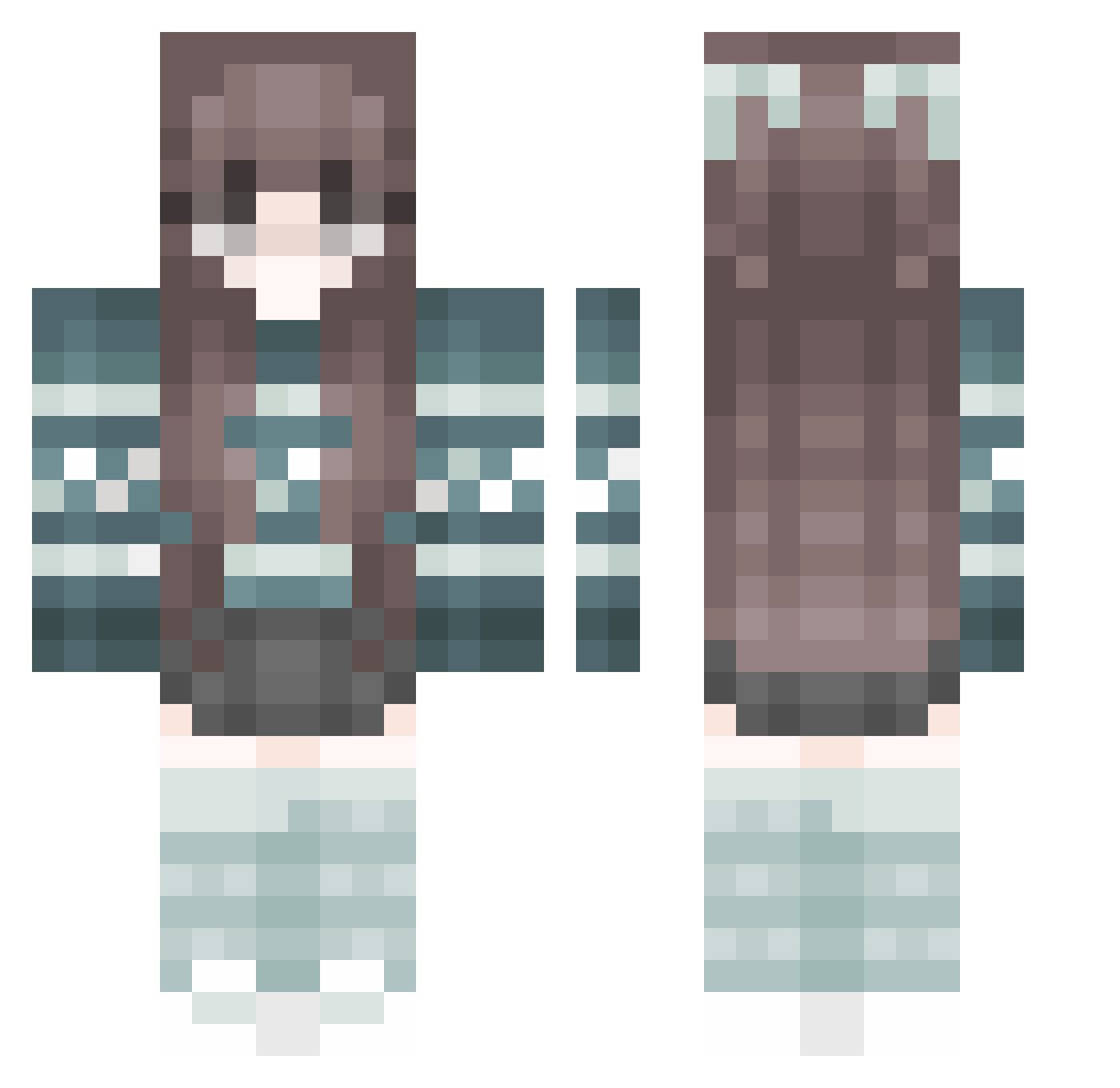smiley_w Minecraft skin, front and back view