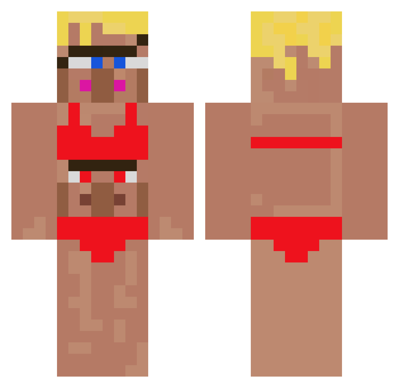 Logtins Minecraft skin, front and back view