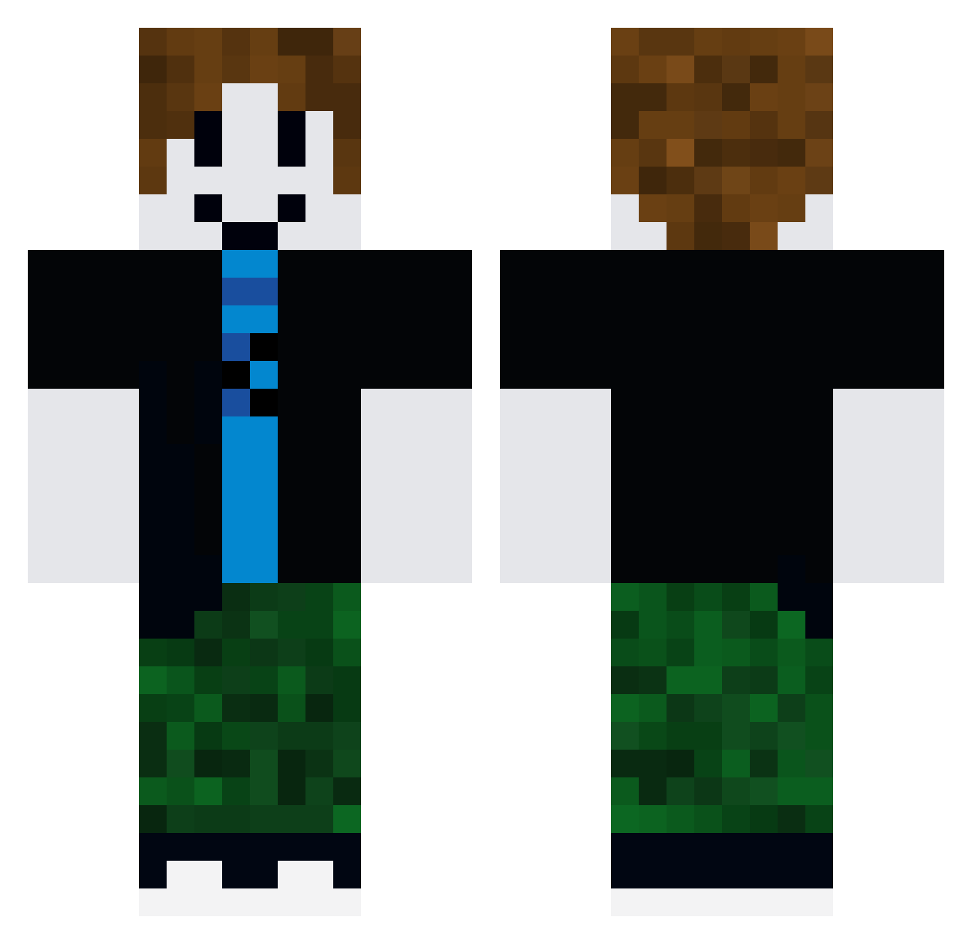 XxMercia Minecraft skin, front and back view