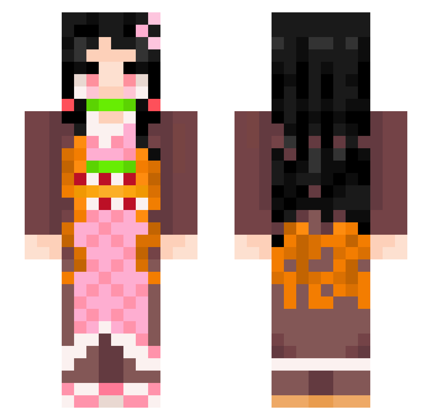 JaboiJoeBoe Minecraft skin, front and back view