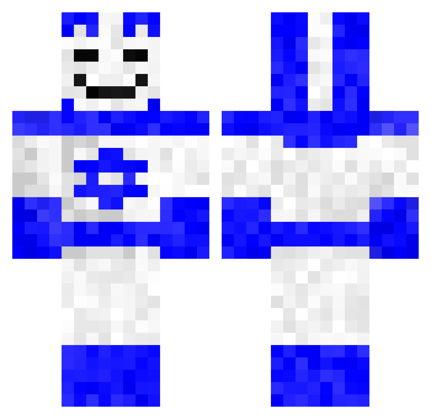 PapyrusBone Minecraft skin, front and back view