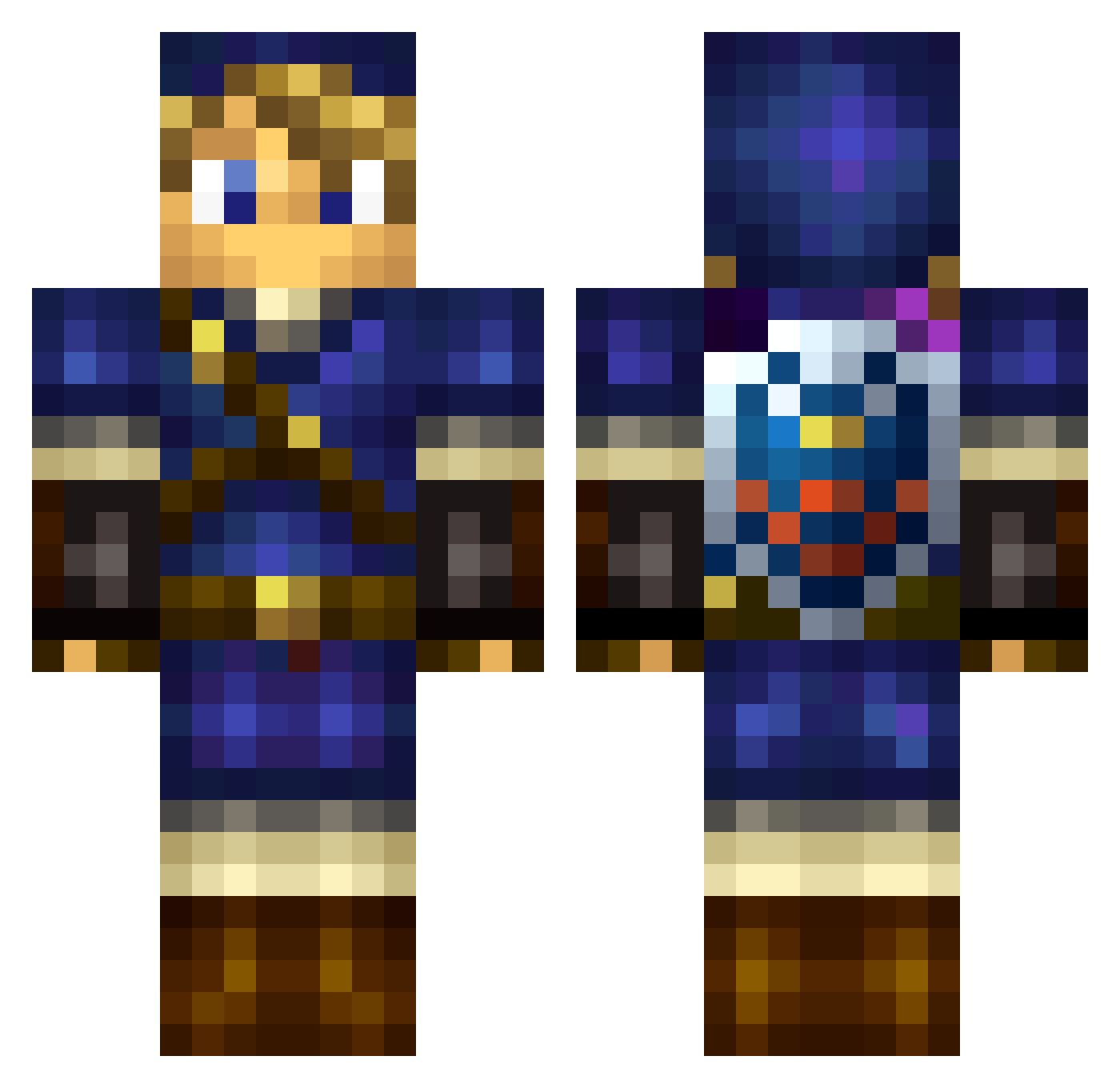 Phosphorous Minecraft skin, front and back view