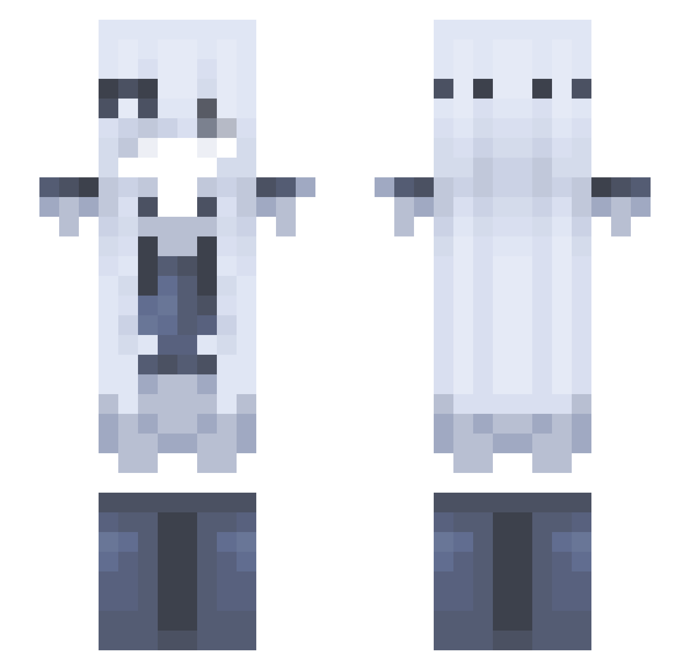 Airquiz Minecraft skin, front and back view