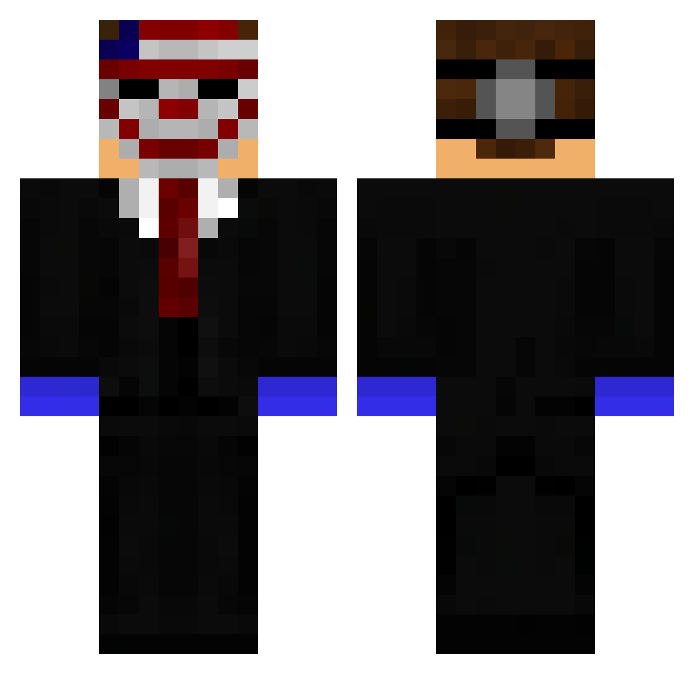 MisaKobra Minecraft skin, front and back view