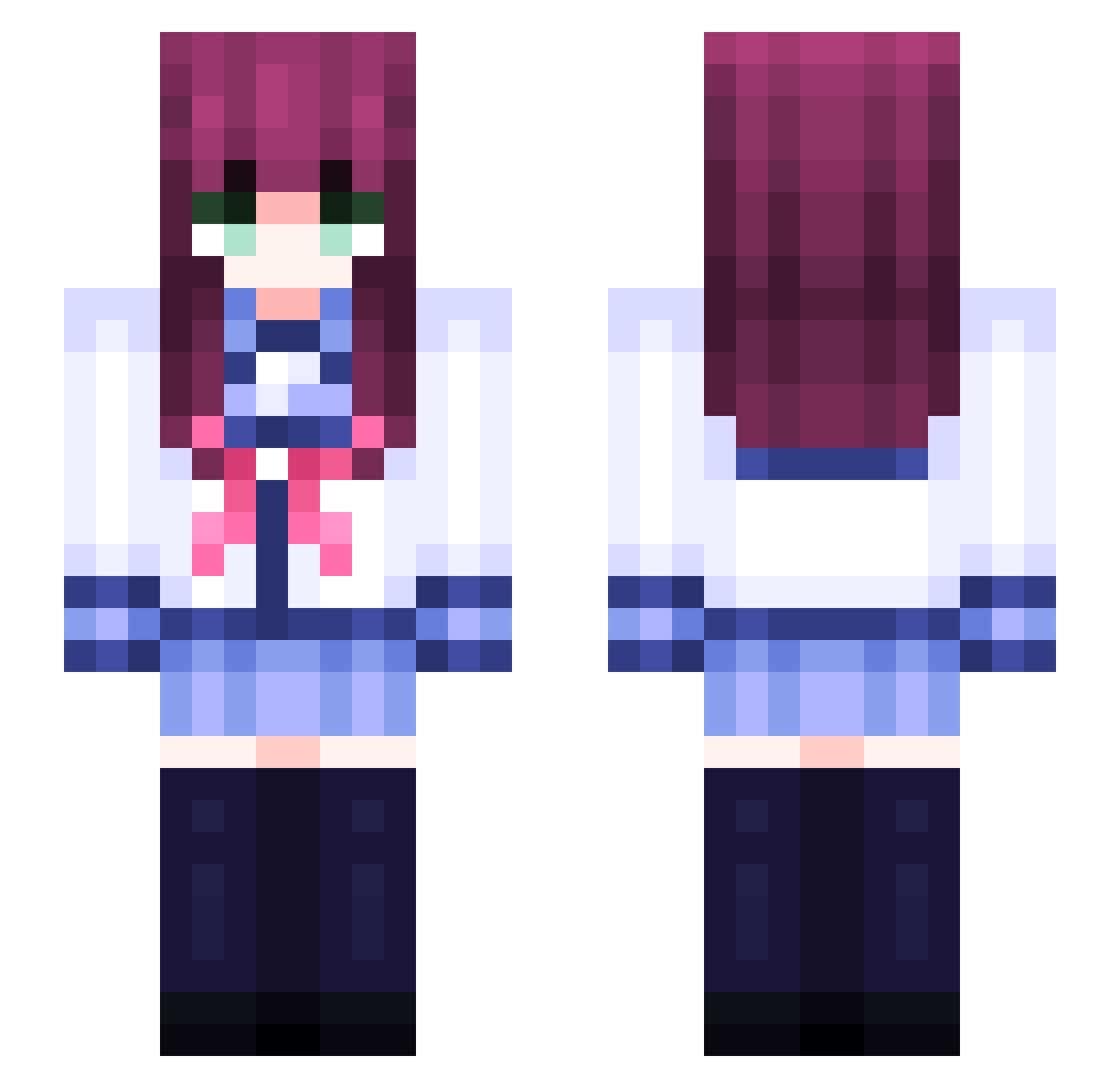 fwpk055 Minecraft skin, front and back view