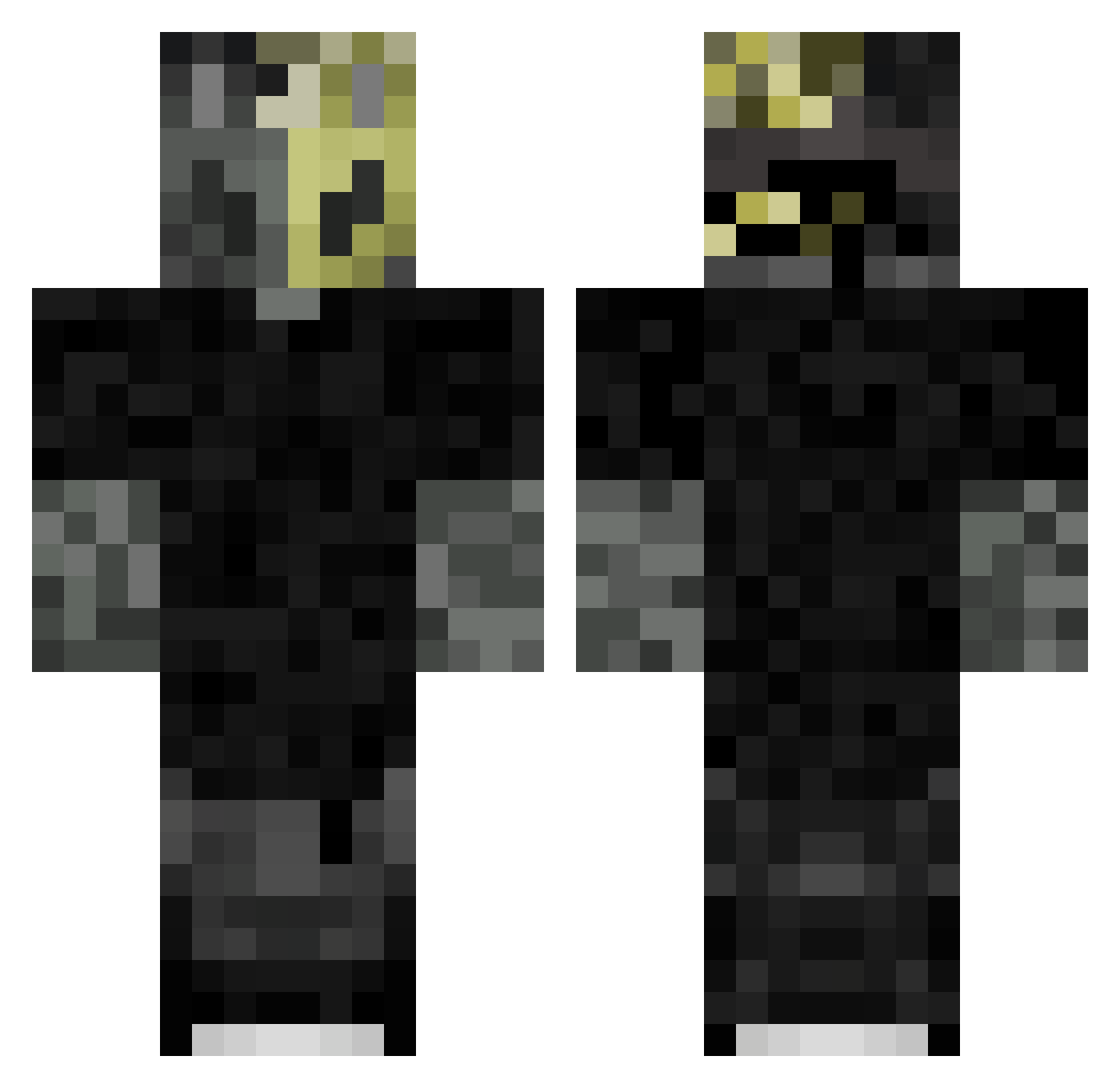 Flowtinee Minecraft skin, front and back view