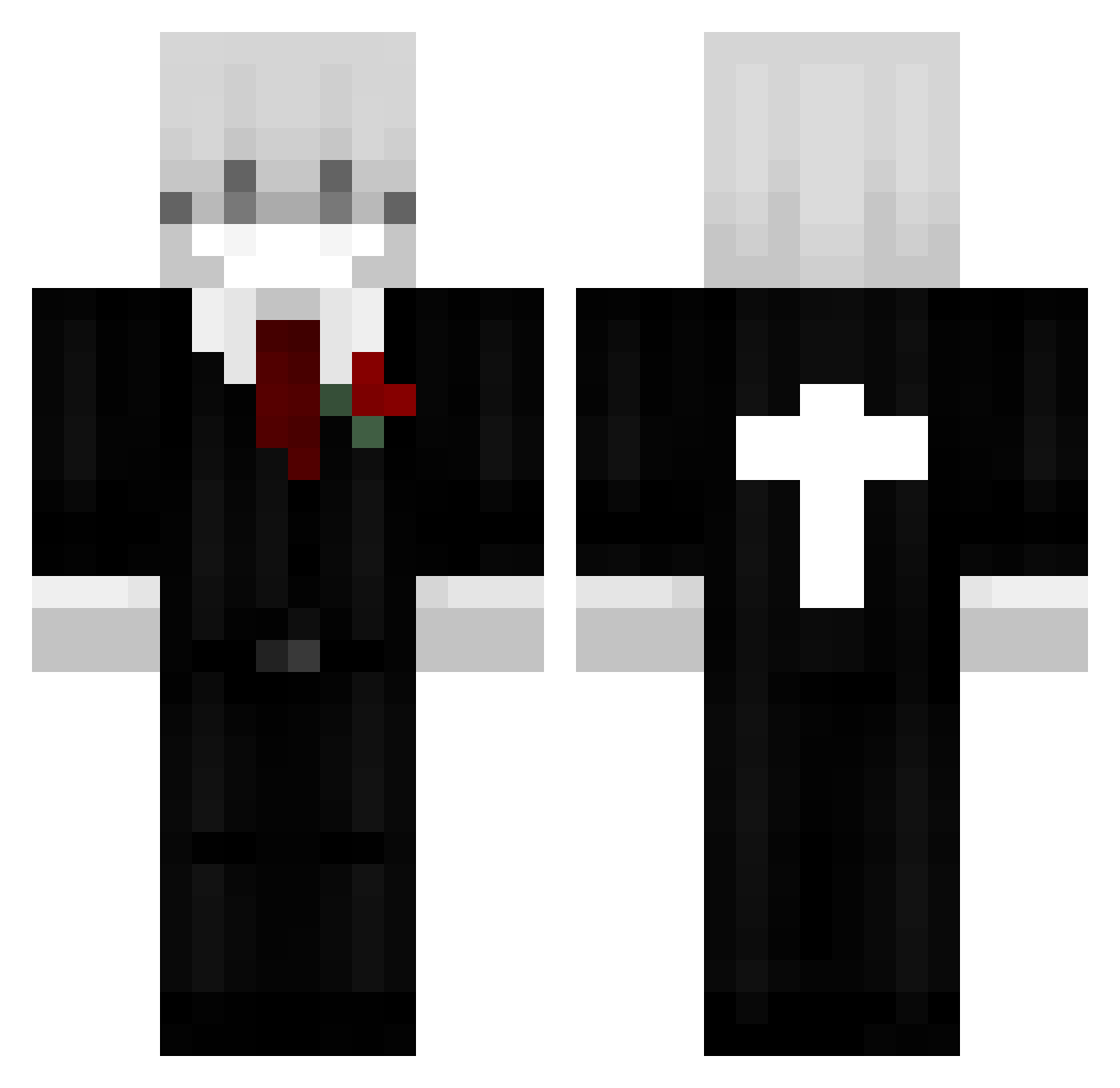 Scheiy Minecraft skin, front and back view