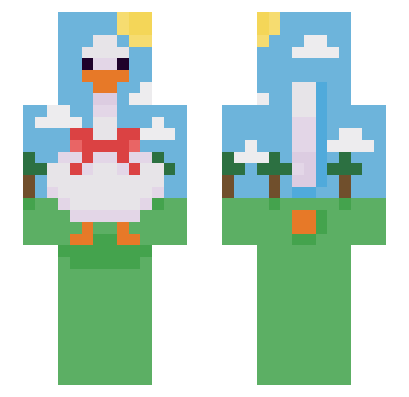 eurazib Minecraft skin, front and back view