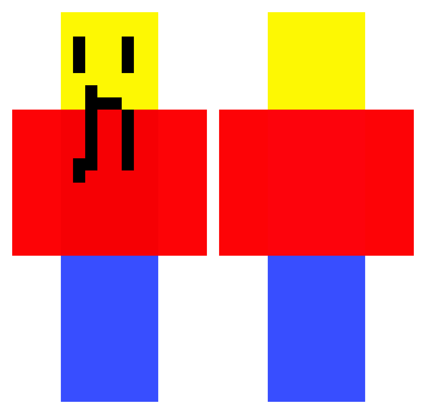 IlikepizzaYT Minecraft skin, front and back view