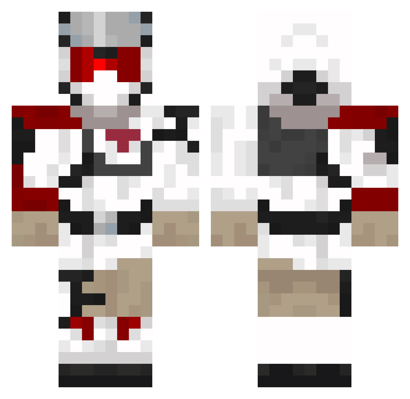 Waffleeesss Minecraft skin, front and back view