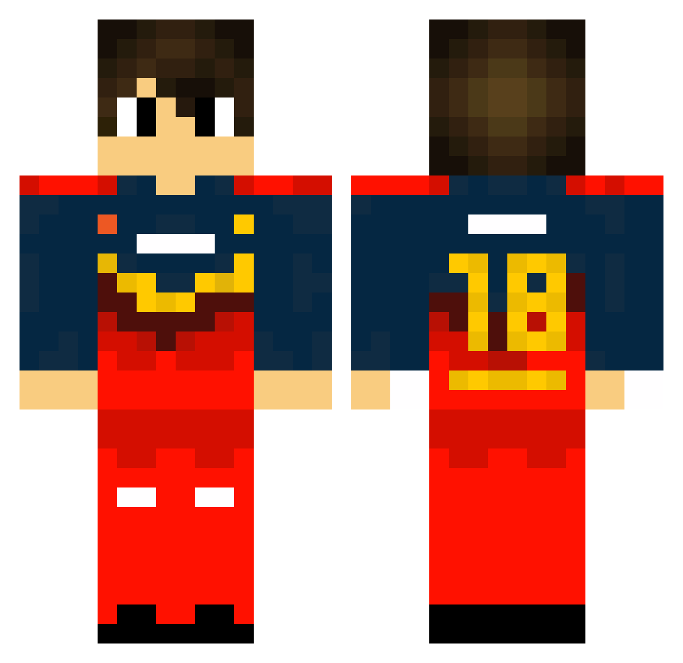 ReaLAm0gh Minecraft skin, front and back view
