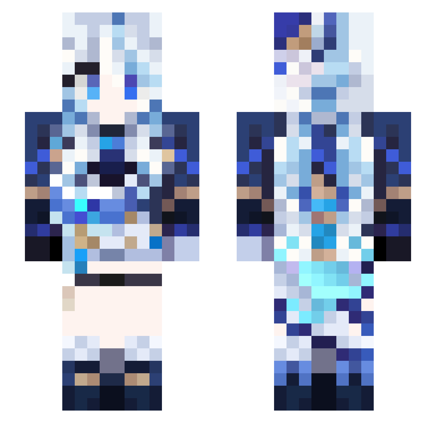 JustM3Pixel Minecraft skin, front and back view