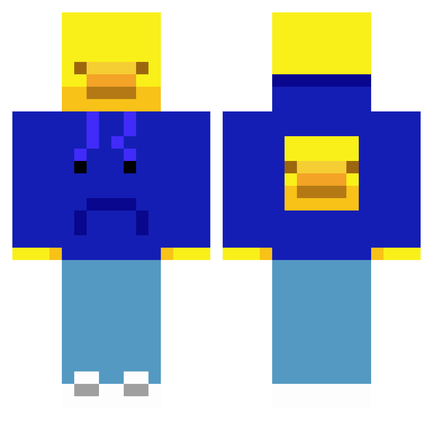 THUNDERBIRD11 Minecraft skin, front and back view