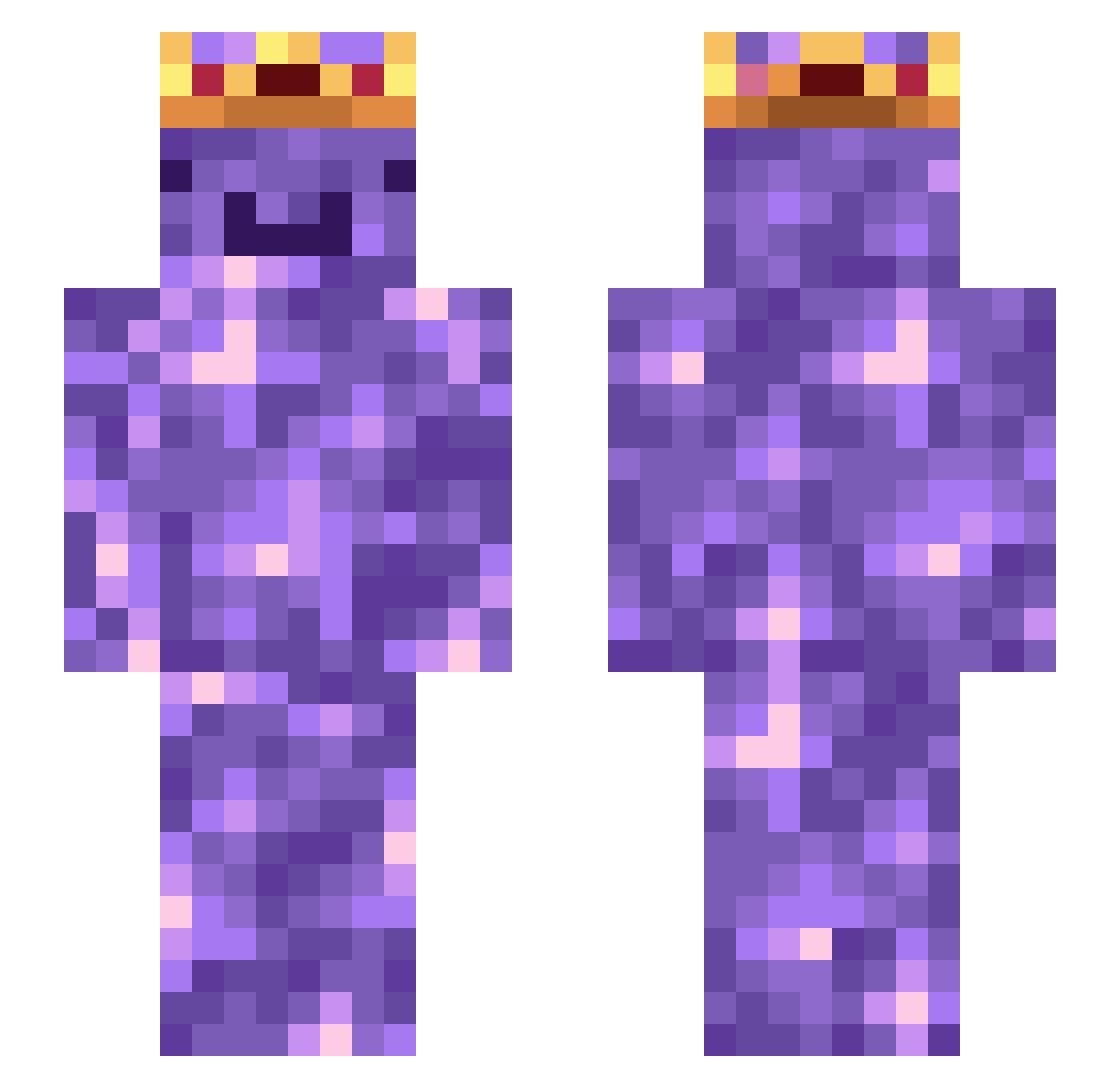 Nookzi Minecraft skin, front and back view