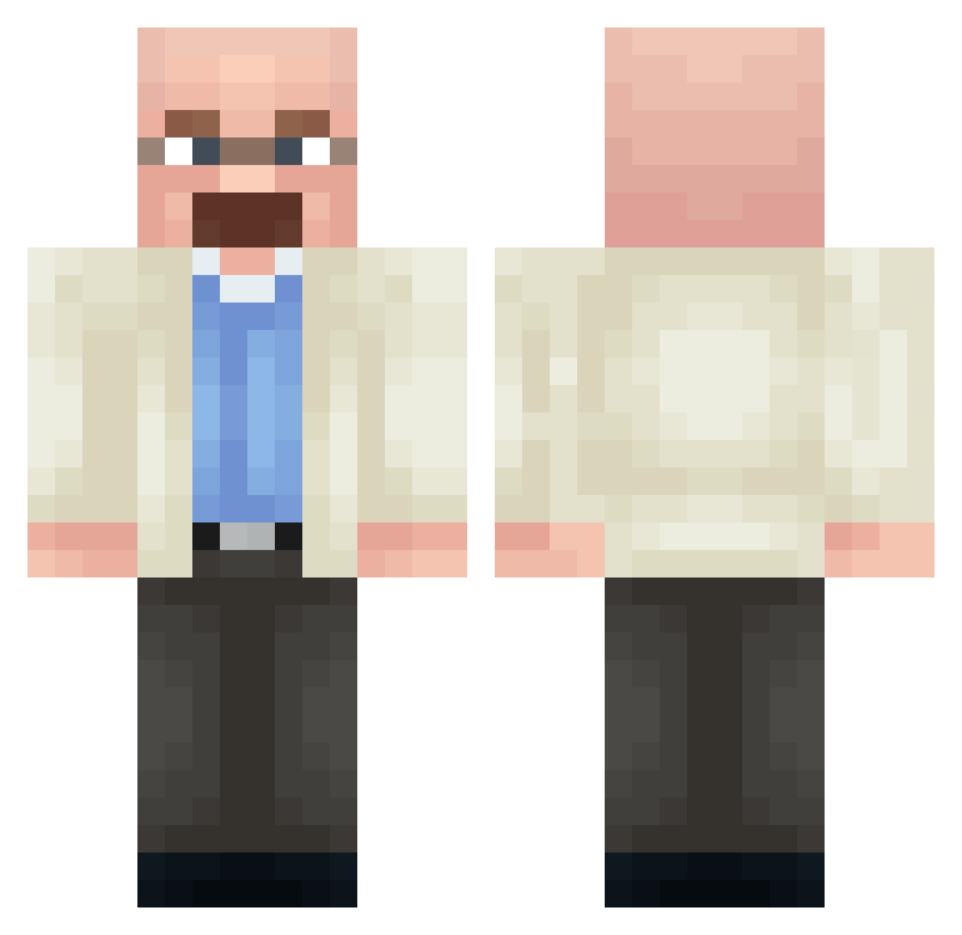 ChocoboKNT Minecraft skin, front and back view