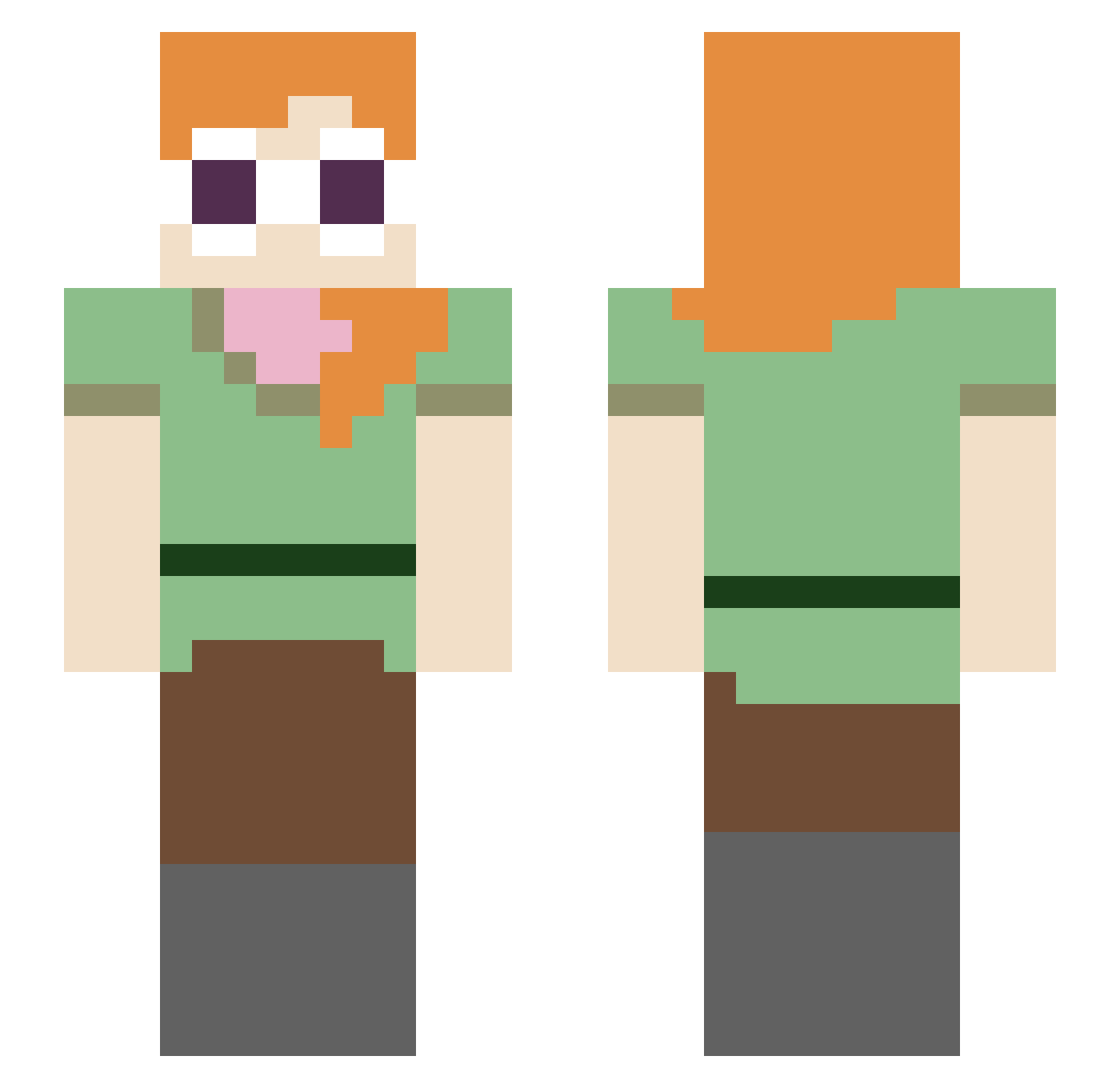 Underclass_ Minecraft skin, front and back view
